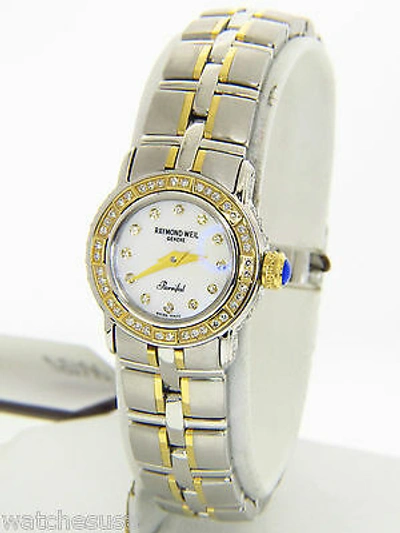 Pre-owned Raymond Weil Women's 9641pv Parsifal Two-tone Steel Diamond Quartz Watch In Silver