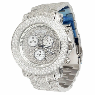 Pre-owned Joe Rodeo Junior Jju37 Diamond Watch 20.50 Ct. Fully Iced Dial Band & Case In White