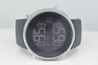 Pre-owned Gucci Authentic Men's Black I  Ya114202 Digital Swiss Watch