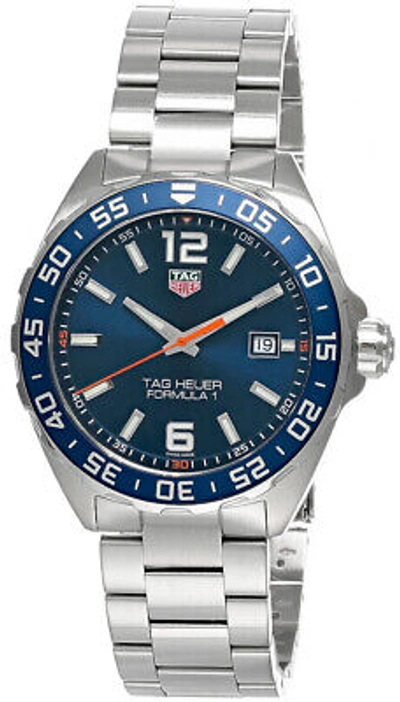 Pre-owned Tag Heuer Formula 1 Blue Sunray Dial S-steel Men's Watch Waz1010.ba0842