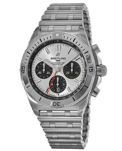 Pre-owned Breitling Chronomat B01 42 Silver Chronograph Men's Watch Ab0134101g1a1