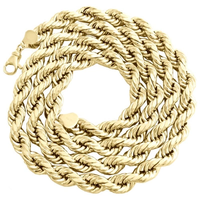 Pre-owned Jfl Diamonds & Timepieces 10k Yellow Gold 10mm Diamond Cut Hollow Rope Link Chain Necklace 22 - 30 Inches