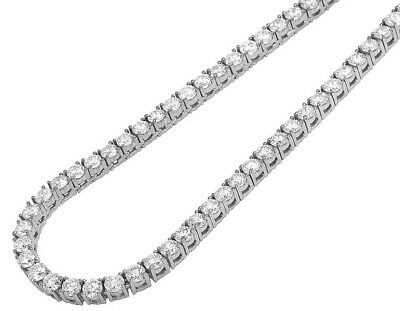 Pre-owned Jewelry Unlimited White Gold 1 Row 4 Prong Set 25 Pointer Real Diamond Tennis Chain 4mm 20" 30ct