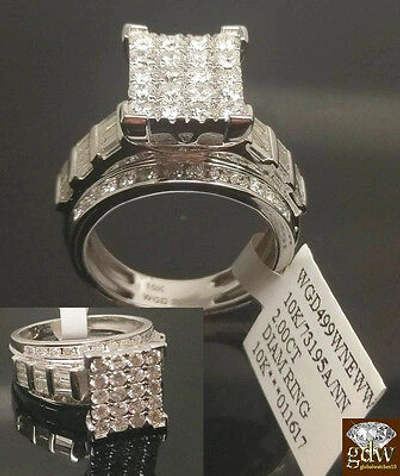 Pre-owned G&d 2ct Diamond Solid 10k White Gold Ring Engagement Wedding Cinderella Ladies Real In G-i