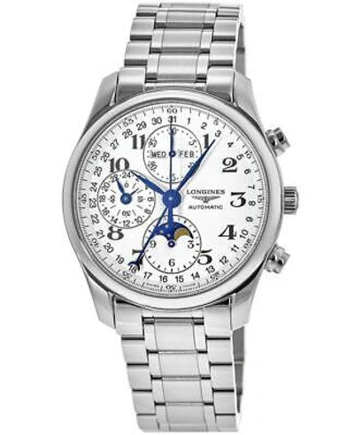 Pre-owned Longines Master Collection Moonphase 42mm Silver Men's Watch L2.773.4.78.6