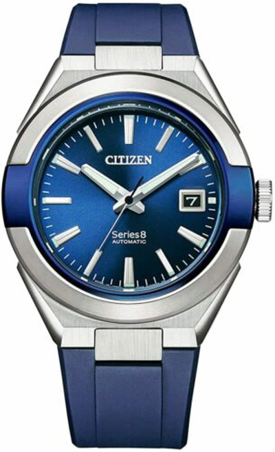 Pre-owned Citizen Na1005-17l Series 8 870 Mechanical Automatic Blue Dial Men Watch