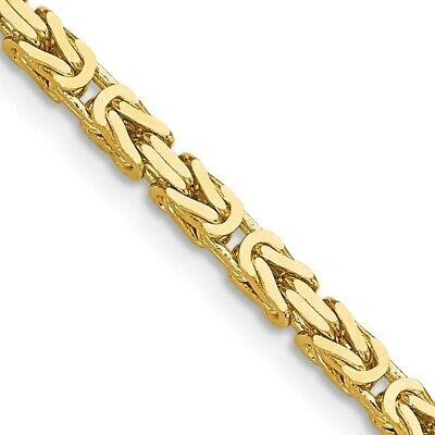 Pre-owned Skyjewelers Real 14kt Yellow Gold 30 Inch 2.5mm Byzantine With Lobster Clasp Chain; 30 Inch