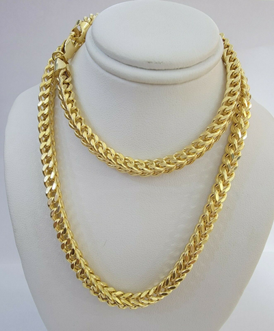 Pre-owned My Elite Jeweler 10k Gold Franco Link Chain 24" Necklace 6mm Thick, Real 10kt Men's Strong Chain