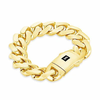 Pre-owned Nuragold 10k Yellow Gold Royal Monaco Miami Cuban Link 20mm Curb Chain Mens Bracelet 8.5"