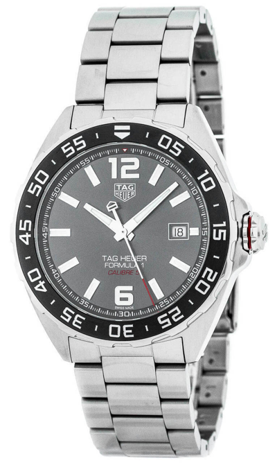 Pre-owned Tag Heuer Formula-1 Anthracite Dial 43mm Ss Men's Watch Waz2011.ba0842