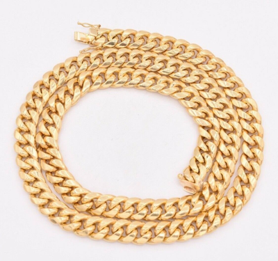 Pre-owned Bayam 9mm Mens Miami Cuban Royal Link Chain Necklace Box Clasp Real 10k Yellow Gold In 20"