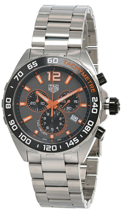Pre-owned Tag Heuer Formula 1 Chrono 43mm Gray Dial Ss Men's Watch Caz101ah.ba0842