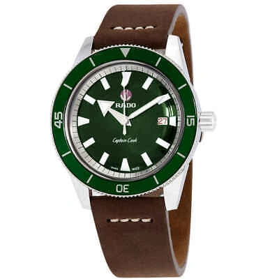 Pre-owned Rado Hyperchrome Captain Cook Automatic Green Dial Men's Watch R32505315