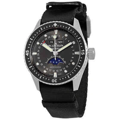Pre-owned Blancpain Fifty Fathoms Bathyscaphe Automatic Grey Dial Watch 5054-1110-naba