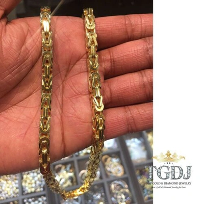 Pre-owned Tgdj 157 Gram 14k Yellow Solid Gold Men's Women's Byzantine Chain Necklace 28" 6 Mm