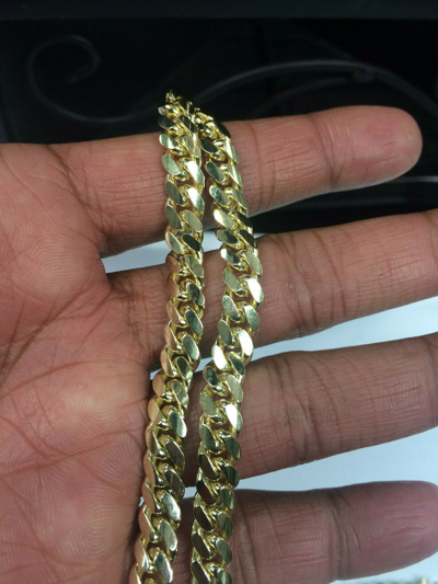 Pre-owned Tgdj 14k Solid Yellow Gold 6.9mm Italy Miami Cuban Necklace 22, 24, 26 Inch In 22 Inch"