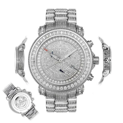 Pre-owned Joe Rodeo Men's Diamond Watch  Junior Jju42 17.25 Ct Illusion Dial In White