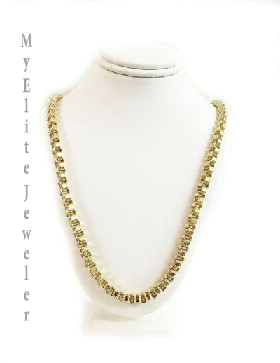 Pre-owned My Elite Jewelers Real 10k Gold Byzantine Chain Necklace 26"inch 5mm 10kt Yellow Gold Lobster Lock