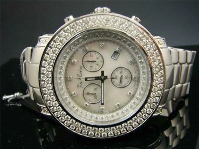 Pre-owned Joe Rodeo Mens  Junior Jju116 Vs 6.75 Ct Mop Dial 2 Row Bezel Diamond Watch