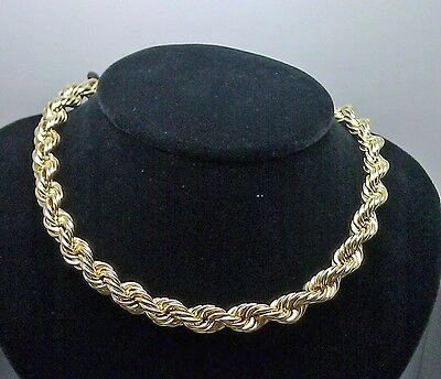 Pre-owned G&d Real 10k Yellow Gold 9mm 22" Thick Rope Chain Necklace