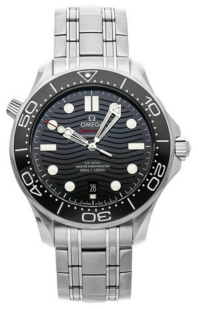 Pre-owned Omega Seamaster Auto Black Dial Ss Men's Watch 210.30.42.20.01.001