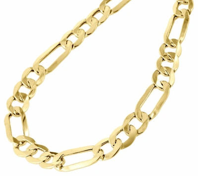 Pre-owned Jfl Diamonds & Timepieces Mens Real 10k Yellow Gold Figaro Chain 10.60mm Necklace High Polished 22-30 Inch
