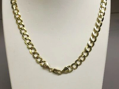 Pre-owned R C I 10k Solid Gold Comfort Concave Cuban Curb Link Chain Necklace 24" 8.2mm 32 Grams In No Stone
