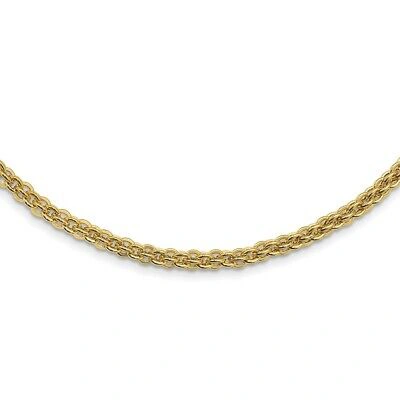 Pre-owned Superdealsforeverything Real 14kt Yellow Gold Polished Fancy Link Necklace; 18.5 Inch; Lobster Clasp