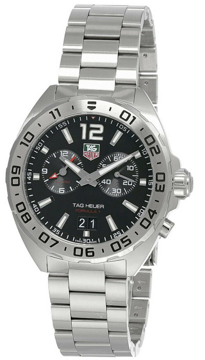 Pre-owned Tag Heuer Formula 1 Black Dial Men's Steel Watch Waz111a.ba0875 - With Tag