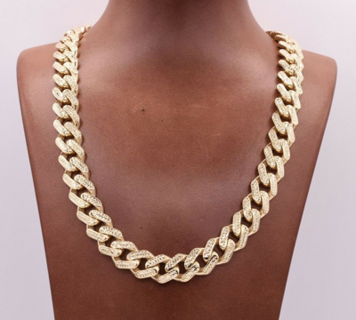 Pre-owned Bayam 13mm Mens Miami Cuban Diamond Cut Royal Link Chain Necklace Real 10k Yellow Gold In 20"