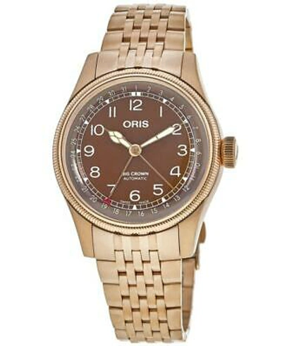 Pre-owned Oris Big Crown Pointer Date Brown Men's Watch 01 754 7741 3166-07 8 20 01