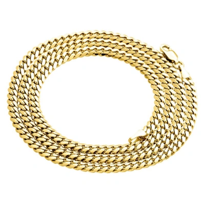 Pre-owned Jfl Diamonds & Timepieces 18k Yellow Gold 4.10mm Super Solid Miami Cuban Link Chain Necklace 20 - 24 Inch