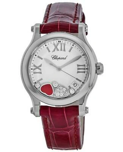 Pre-owned Chopard Happy Hearts Round 36mm White Dial Red Women's Watch 278582-3005