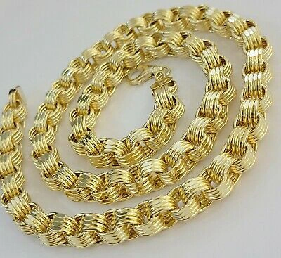 Pre-owned My Elite Jeweler Mens 10k Gold Byzantine Chain Necklace 9mm 22" 24" 26" 28" 30" 10kt Yellow Gold