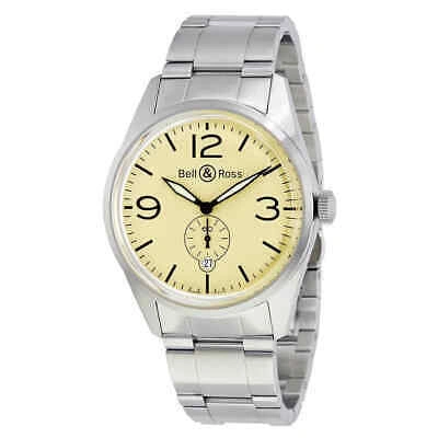 Pre-owned Bell & Ross Bell And Ross Original Automatic Beige Dial Men's Watch Br123-bei-st-ss