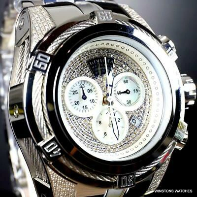 Pre-owned Invicta Reserve Bolt Zeus Diamond 50mm Polished Stainless Steel Swiss Watch