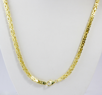 Pre-owned Gd Diamond 46.10 Gm 14k Solid Gold Yellow Men's Women's Byzantine Chain Necklace 22" 3.5mm