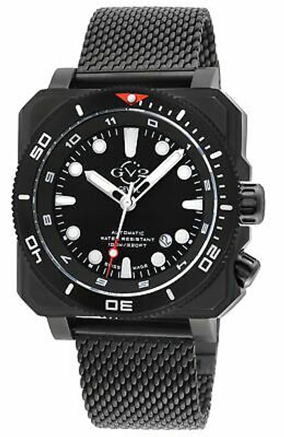 Pre-owned Gv2 By Gevril Men's 4546b Xo Submarine Swiss Automatic Sellita Sw200 Black Watch