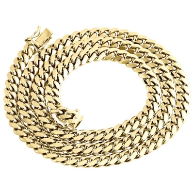 Pre-owned Jfl Diamonds & Timepieces 14k Yellow Gold Solid Miami Cuban Link Chain 6mm Box Clasp Necklace 24-30 Inches