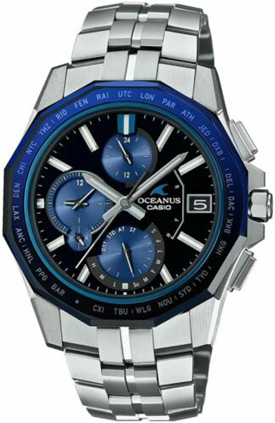 Pre-owned Casio Oceanus Manta Ocw-s6000-1ajf Solar Radio Men's Watch Bluetooth In Box