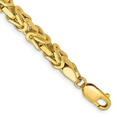 Pre-owned Skyjewelers Real 14kt Yellow Gold 9 Inch 5.25mm Byzantine With Lobster Clasp Chain Chain