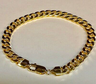 Pre-owned R C I 14k Solid Yellow Gold Mens Miami Cuban Curb Link Chain/bracelet 8.5" 24grams 7mm