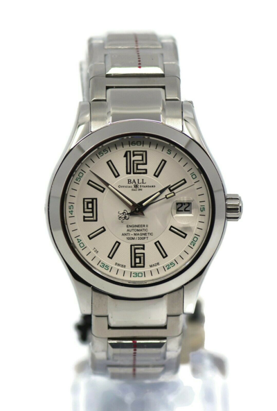 Pre-owned Ball Engineer Ii Arabic Stainless Steel Watch Nm1020c-s4-whsl