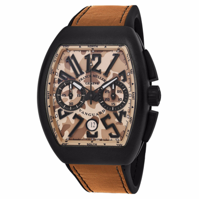 Pre-owned Franck Muller Men's Vanguard Camouflage Beige Dial Chronograph Watch 45cccamsnd