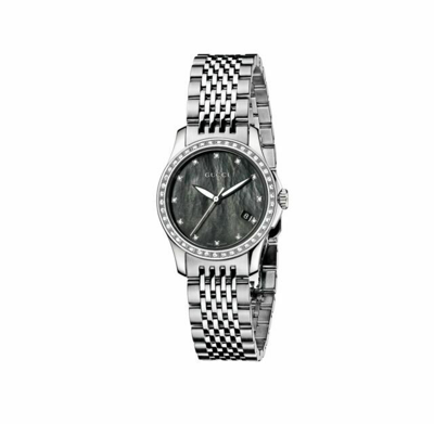 Pre-owned Gucci Ya126509 G-timless 27mm Women's Diamond Stainless Steel Watch