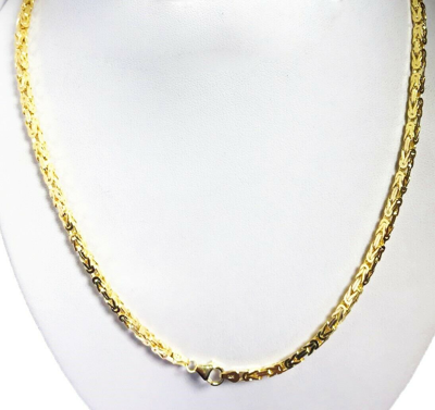 Pre-owned Gd Diamond 33.40 Gm 14k Solid Gold Yellow Men's Women's Byzantine Necklace Chain 20" 3mm