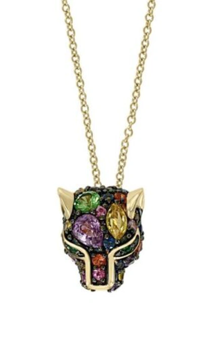 Pre-owned Effy Vibrant Multistone & 14k Gold Panther Necklace By / $1,880/ Reduced