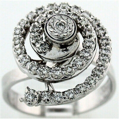 Pre-owned Gems4me Motion Ring 14k Gold And Diamonds Swirling - Fl866 In White/colorless