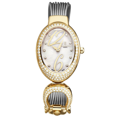 Pre-owned Charriol Women's Marie-olga Mop Dial Diamond Gold-tone Swiss Watch Moyd1.570.002