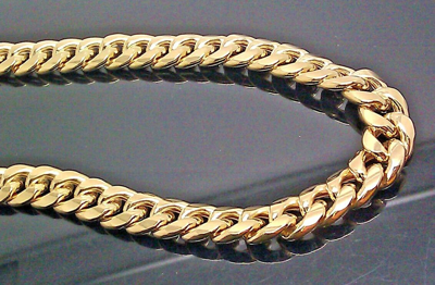 Pre-owned Globalwatches10 Real 10k Cuban Link Chain 26 Inch 10 Mm Men Necklace Box Clasp In Gold